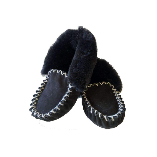 Merino Craft Moccasins  - Black Merino Craft