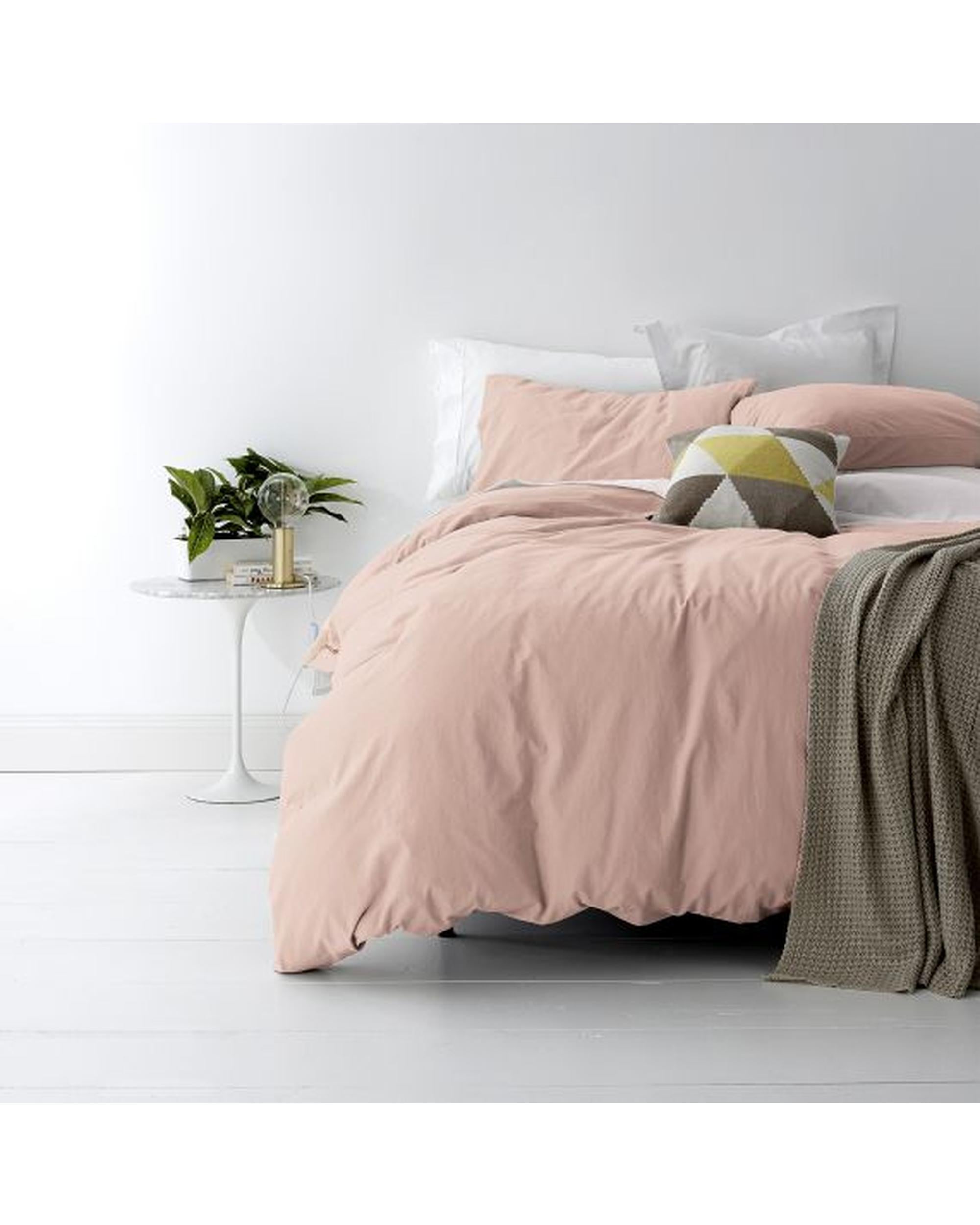 Park Avenue European Vintage Washed Cotton Quilt Cover Set - Blush Park Avenue