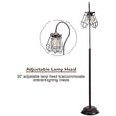 Industrial Floor Lamp with Adjustable Cage Shade in Bronze Finish Palermo