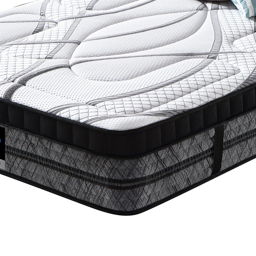 Pocket Coil Spring Foam Firm Bed 32cm Thick Mattress Feather Comfort