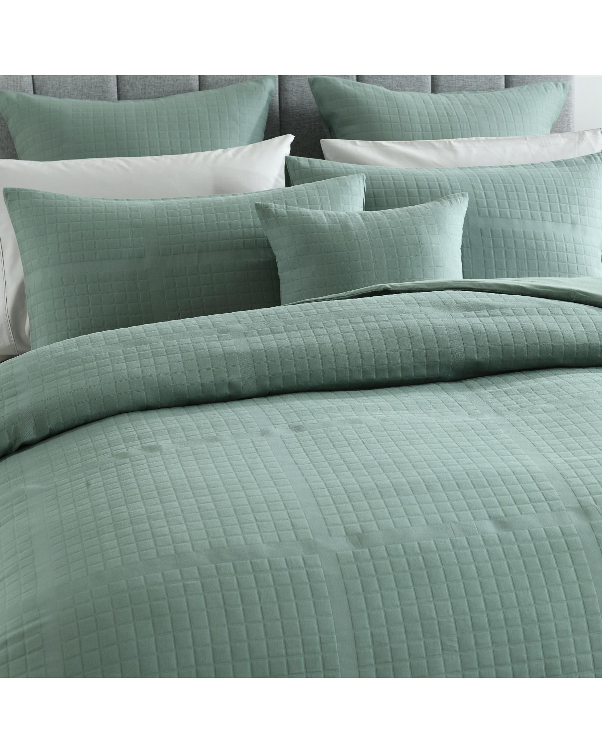 Bianca Bedding JASPER QUILT COVER SET GREEN Bianca Bedding
