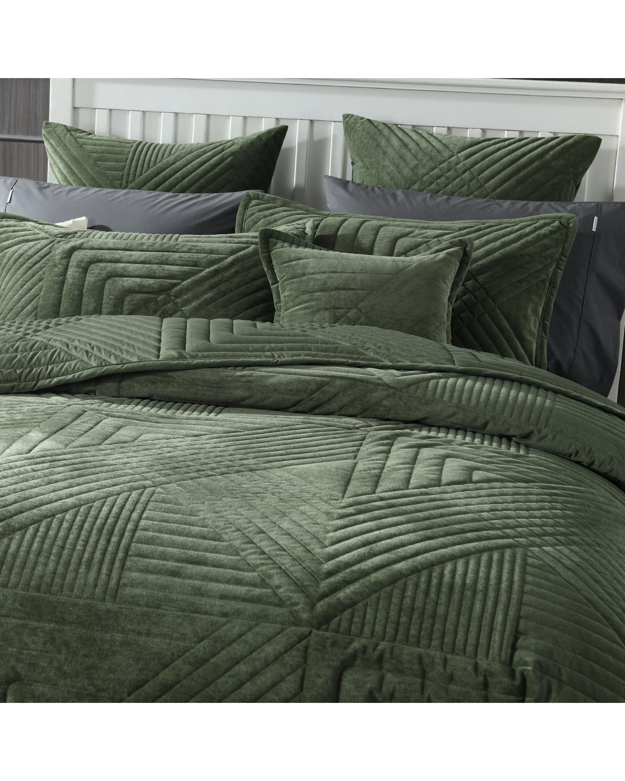 Bianca Bedding SAMATRA COVERLET SET OLIVE Bianca Bedding