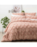 Park Avenue Medallion Cotton Vintage Washed Tufted Quilt Cover Set - Blush Park Avenue