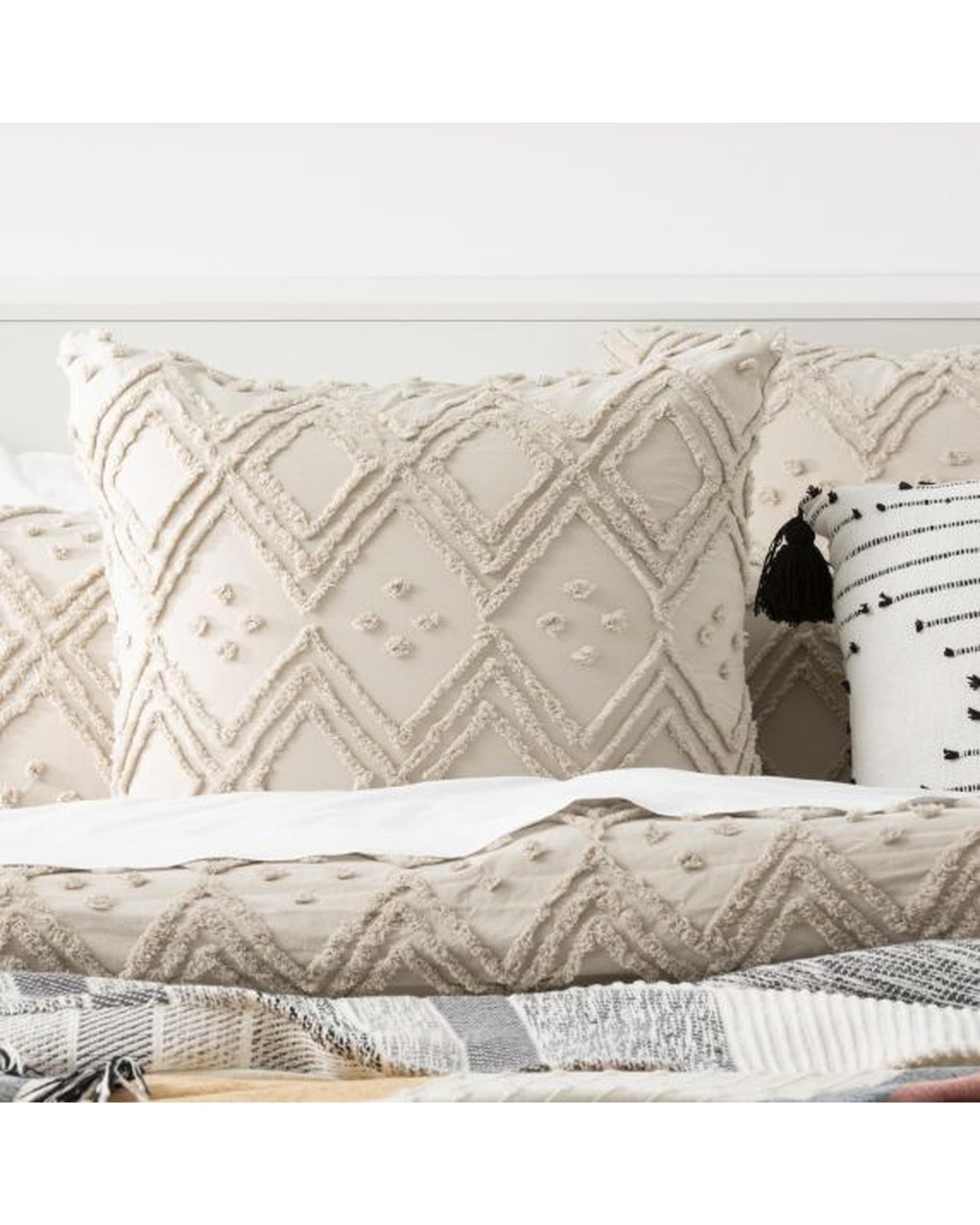 Park Avenue Medallion Cotton Vintage Washed Tufted Quilt Cover Set - Stone Park Avenue