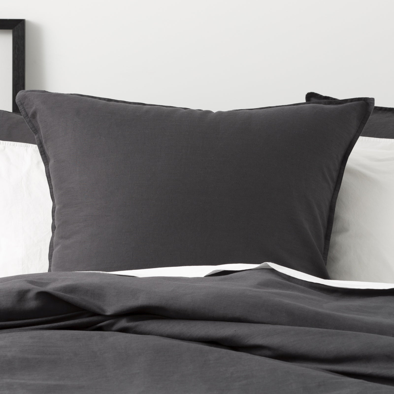 Renee Taylor Cavallo Stone washed 100% Linen Quilt Cover Set - Magnet Renee Taylor