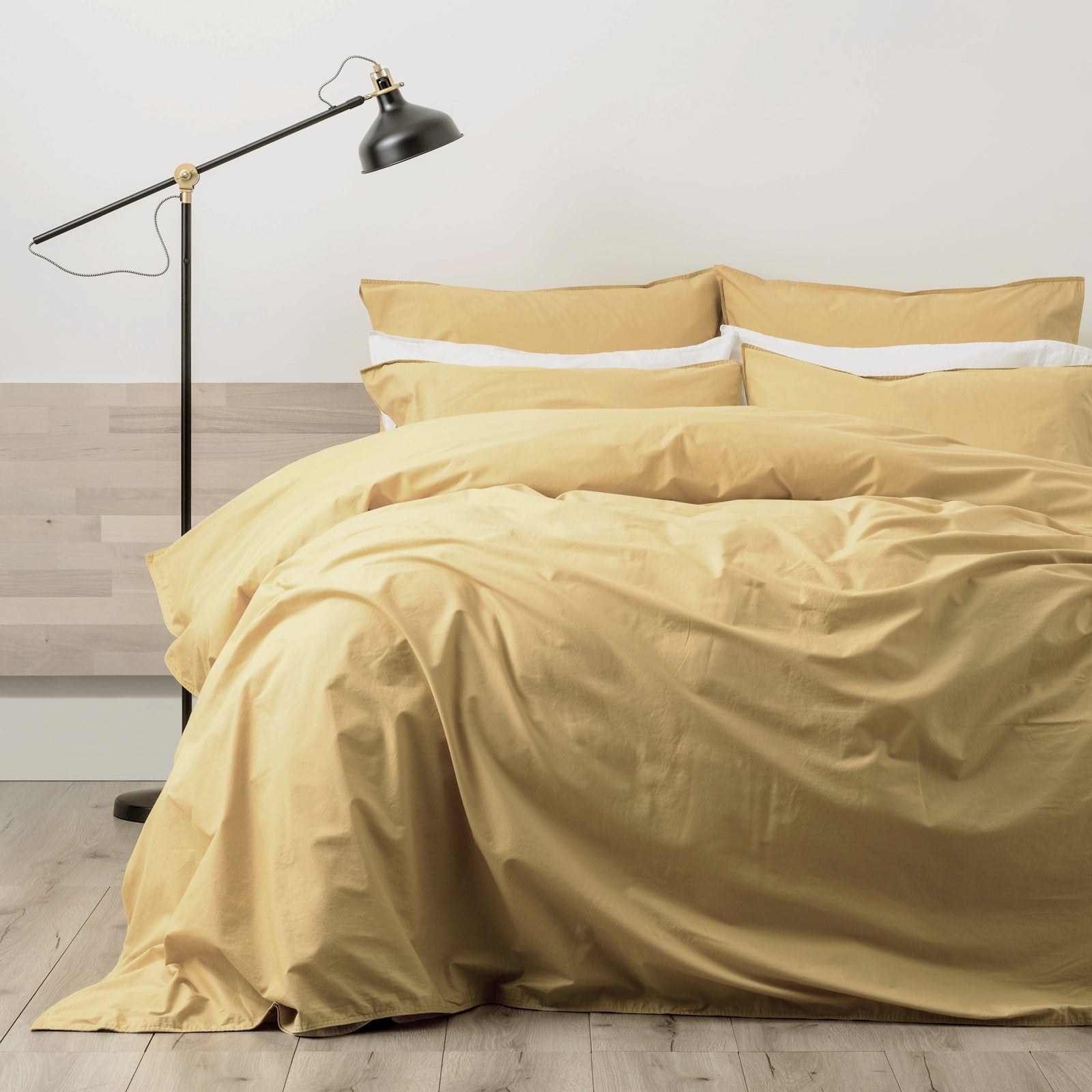 Renee Taylor Lorimer 300TC Stone washed Quilt Cover Set - Mustard Renee Taylor