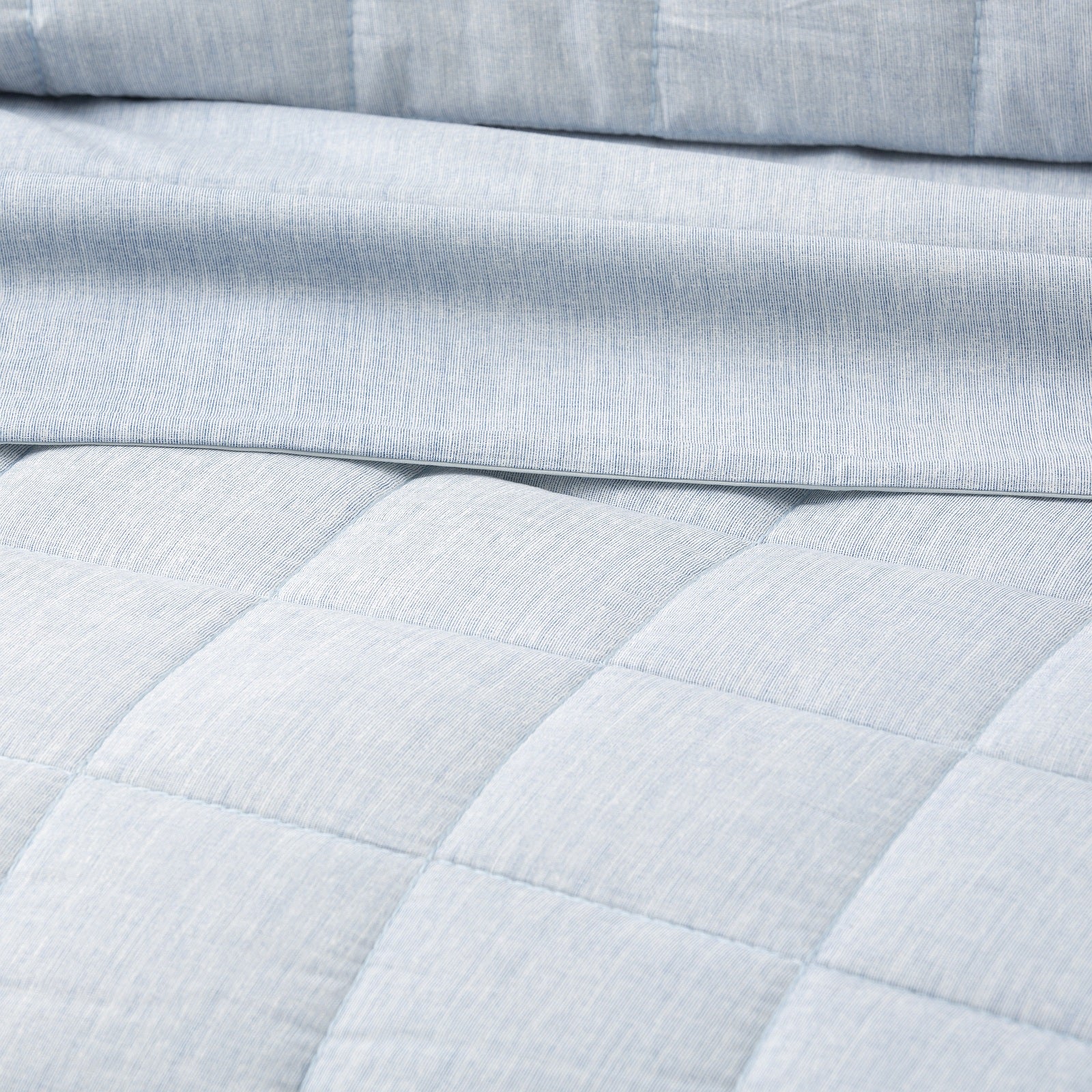 Park Avenue Paradis washed Chambray Quilted Quilt Cover Set - Sky Park Avenue