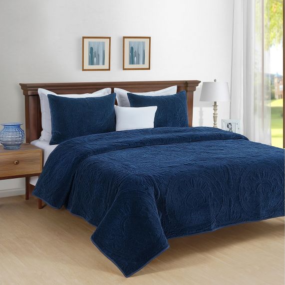 Park Avenue Charlotte Cotton Velvet Quilted Comforter Set Park Avenue