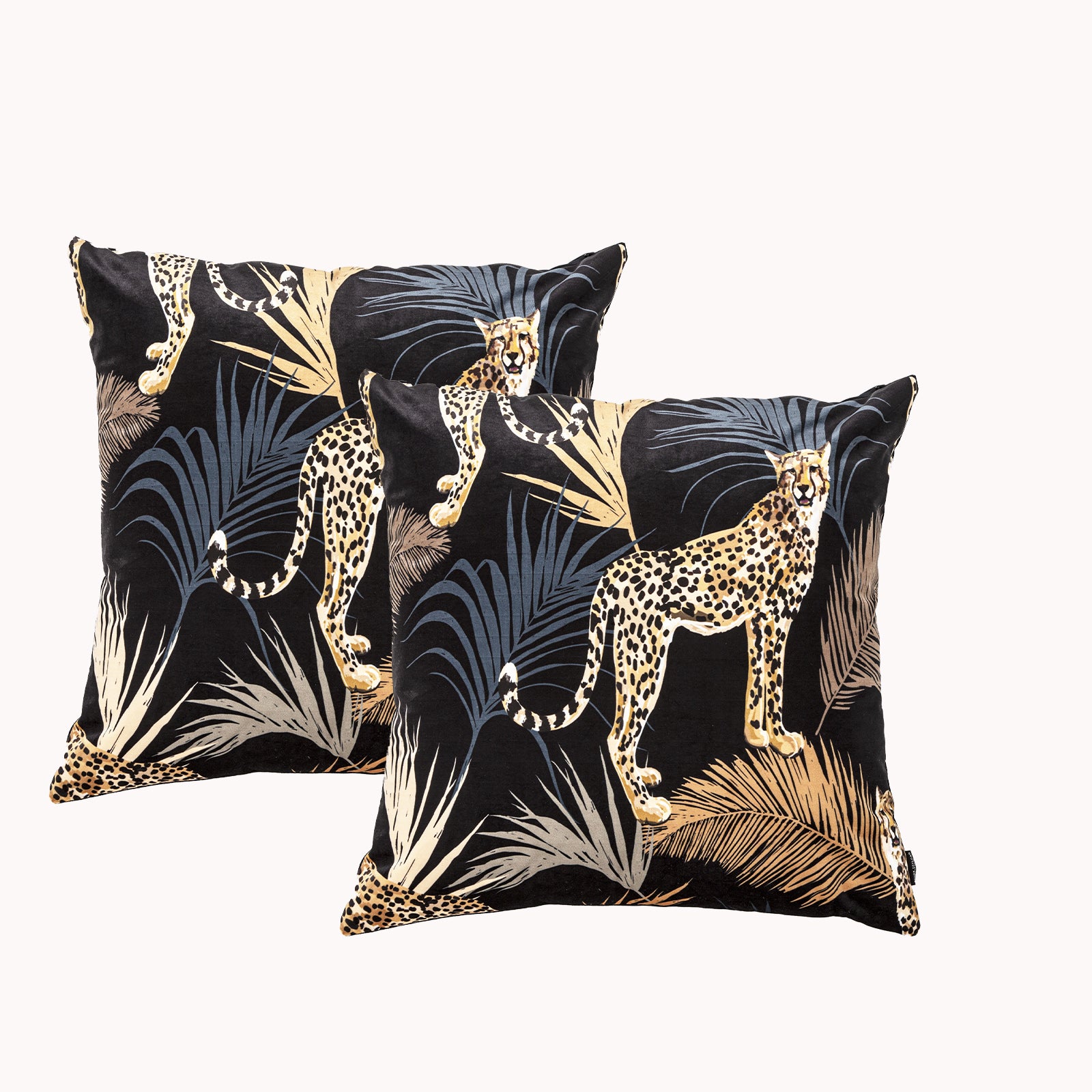 Renee Taylor Poly Velvet Printed Cushion filled 50 x 50 Cms  Jungle- Twin Pack Renee Taylor