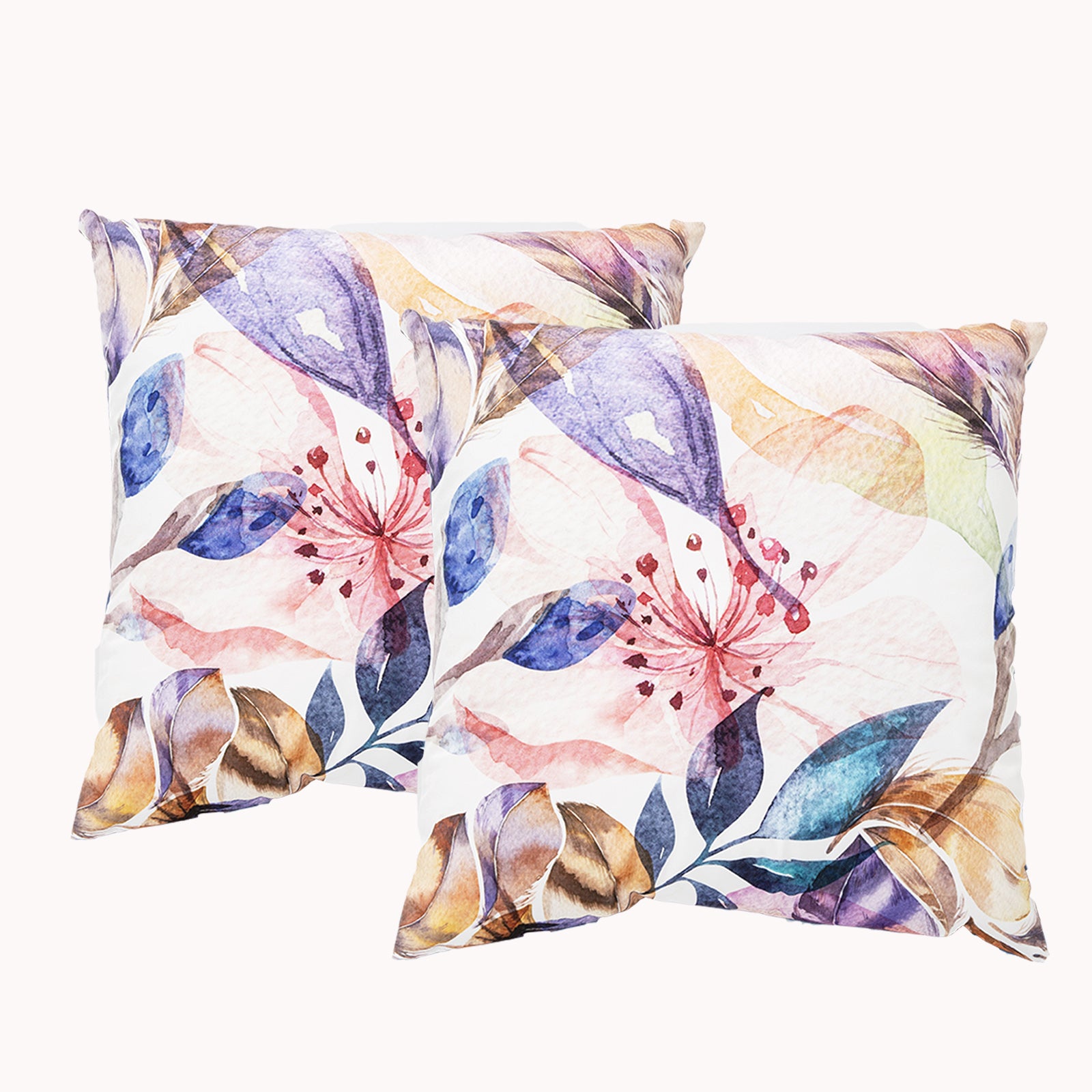 Renee Taylor Poly Velvet Printed Cushion filled 50 x 50 Cms  Panama Blush- Twin Pack Renee Taylor