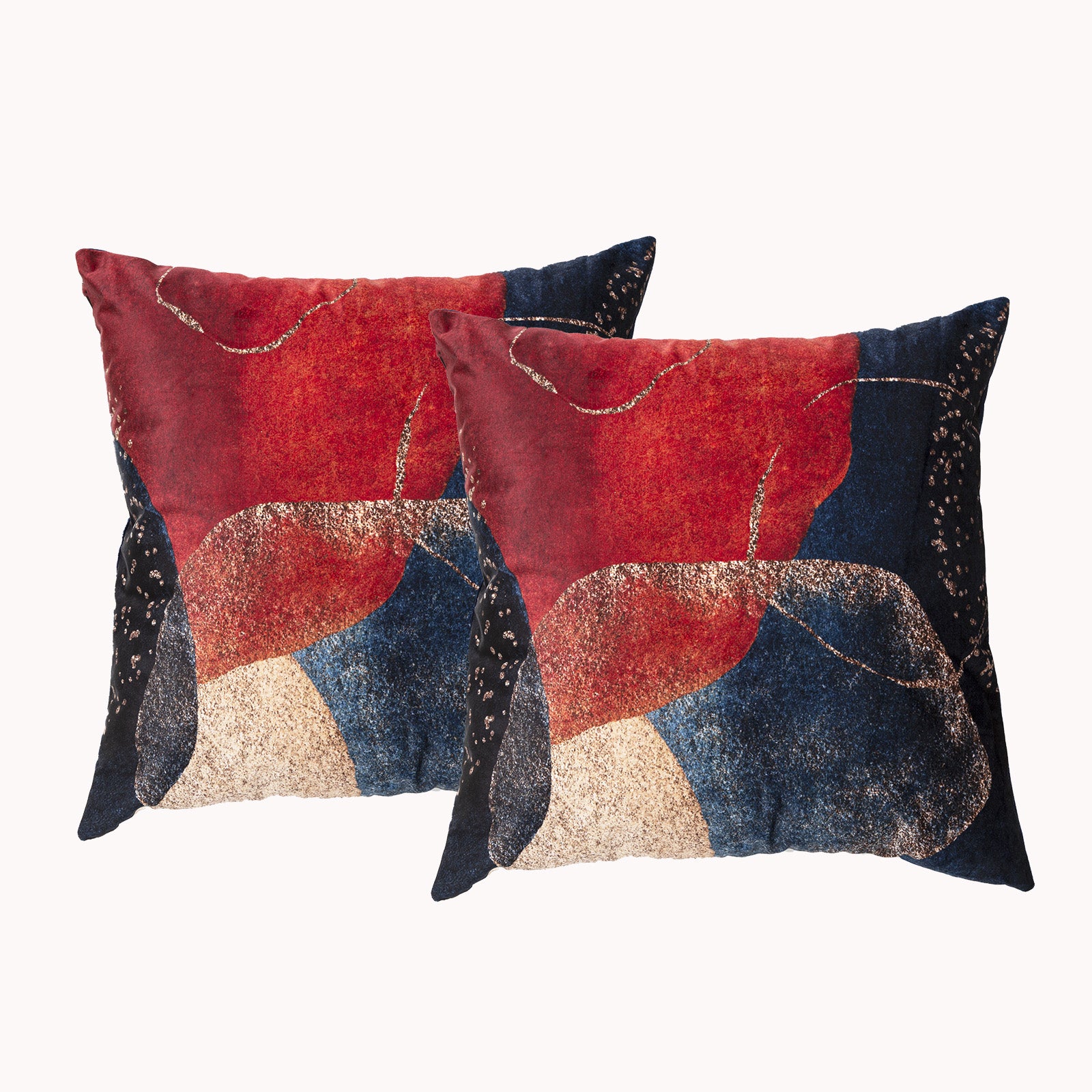 Renee Taylor Poly Velvet Printed Cushion filled 50 x 50 Cms  Canvas- Twin Pack Renee Taylor