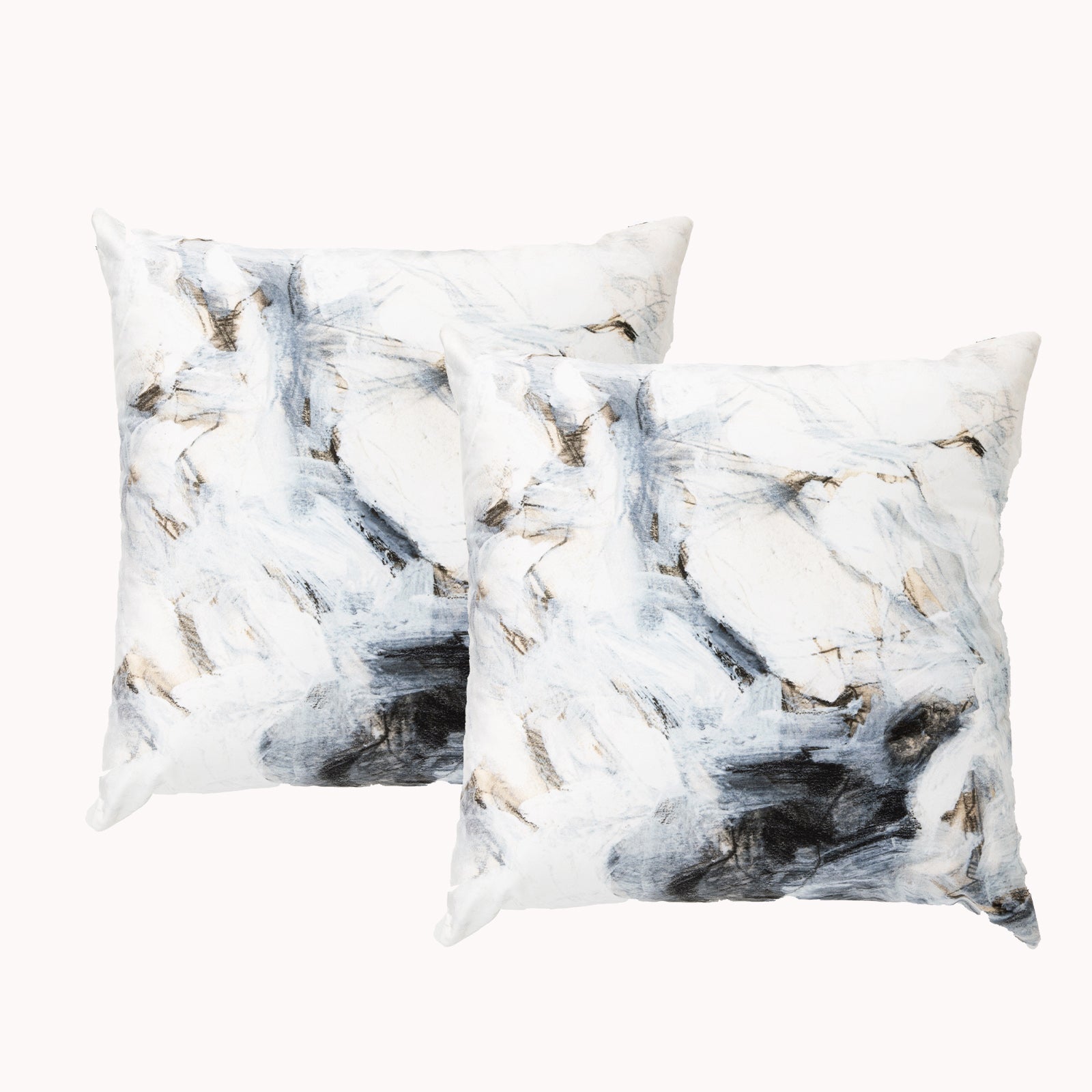 Renee Taylor Poly Velvet Printed Cushion filled 50 x 50 Cms  Marble- Twin Pack Renee Taylor