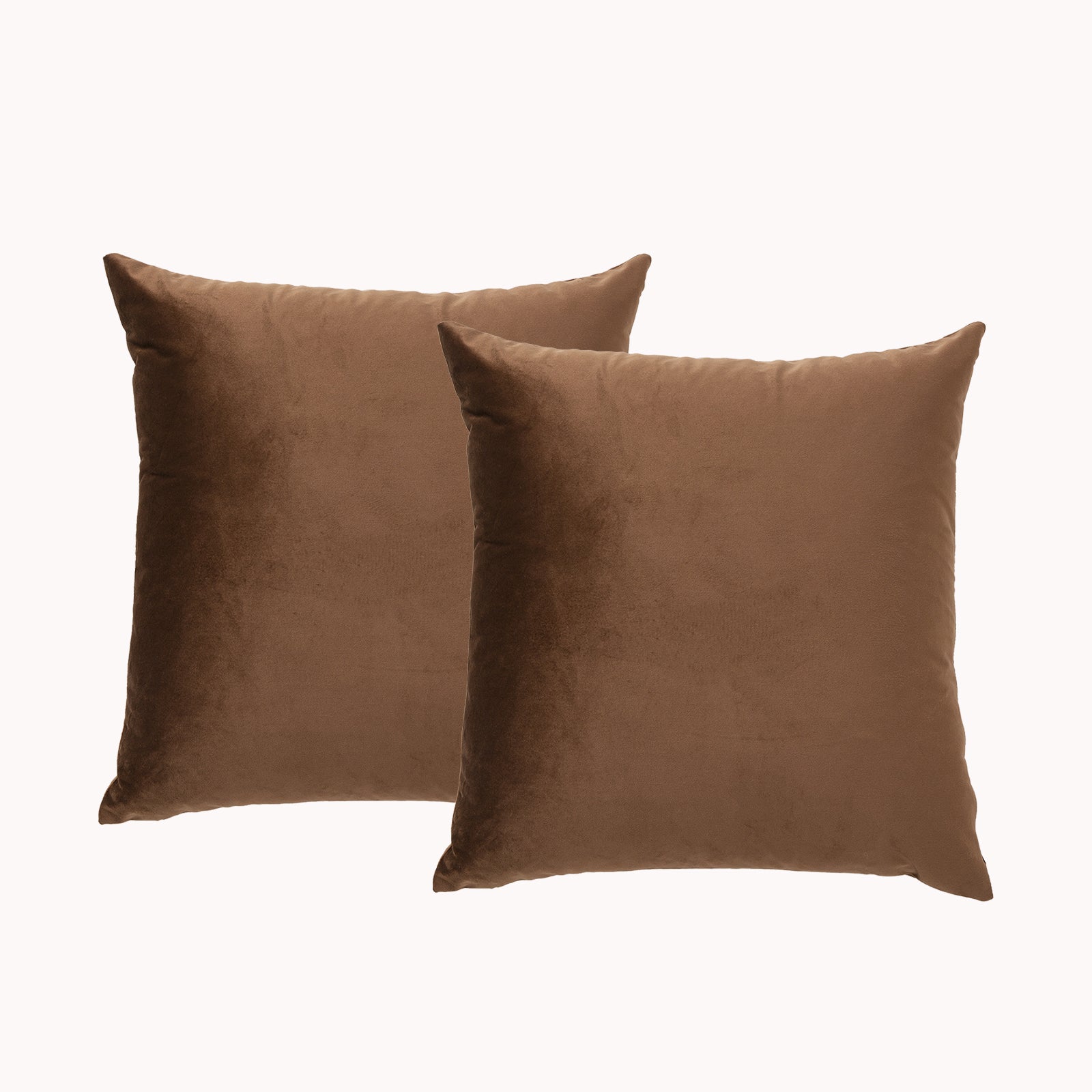 Renee Taylor Poly Velvet Printed Cushion filled 50 x 50 Cms  Toffee- Twin Pack Renee Taylor