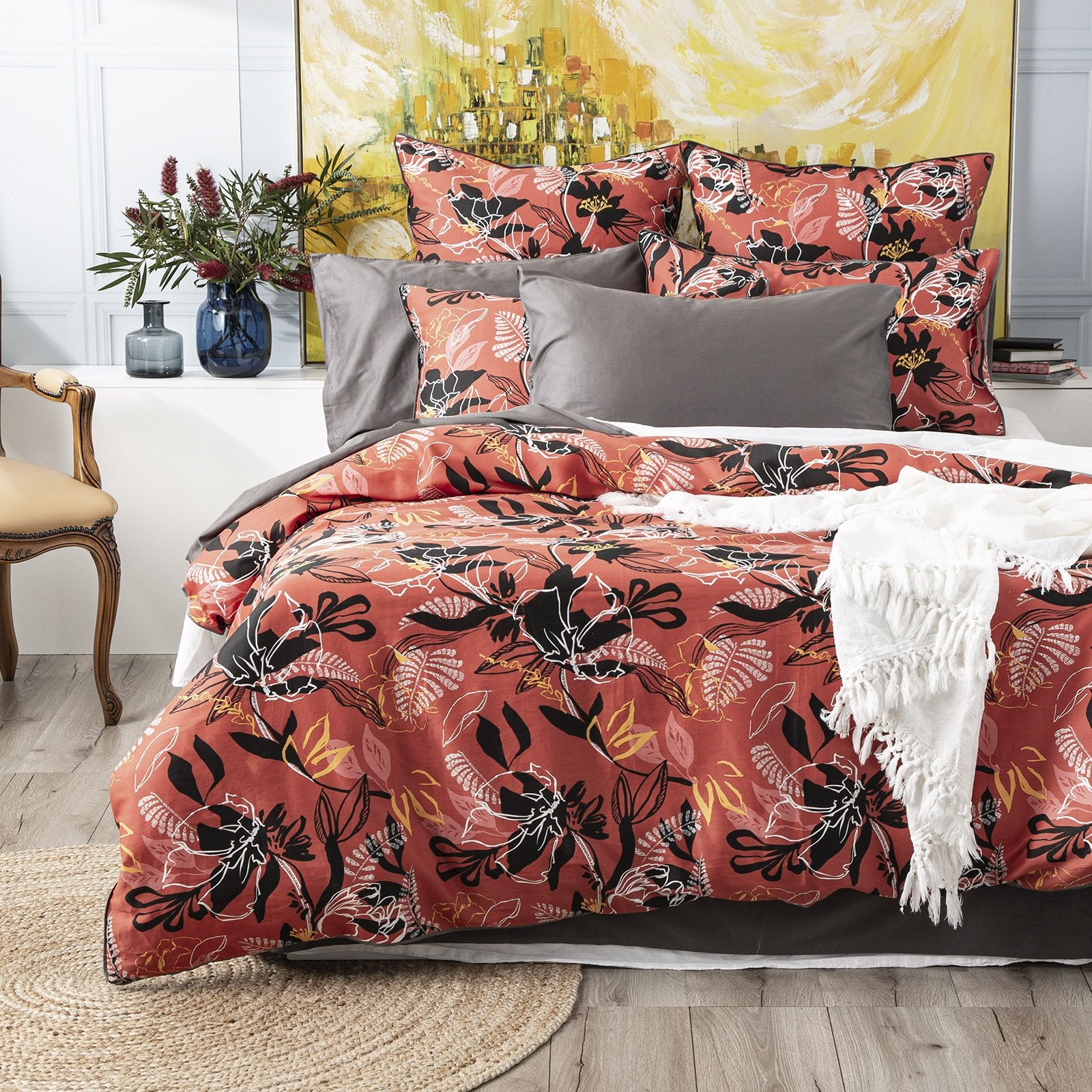 Renee Taylor 300 TC Cotton Printed Quilt Cover Set - Nora Renee Taylor