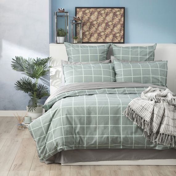 Renee Taylor European Vintage Washed Printed Cotton Quilt Cover Set - Sander Renee Taylor