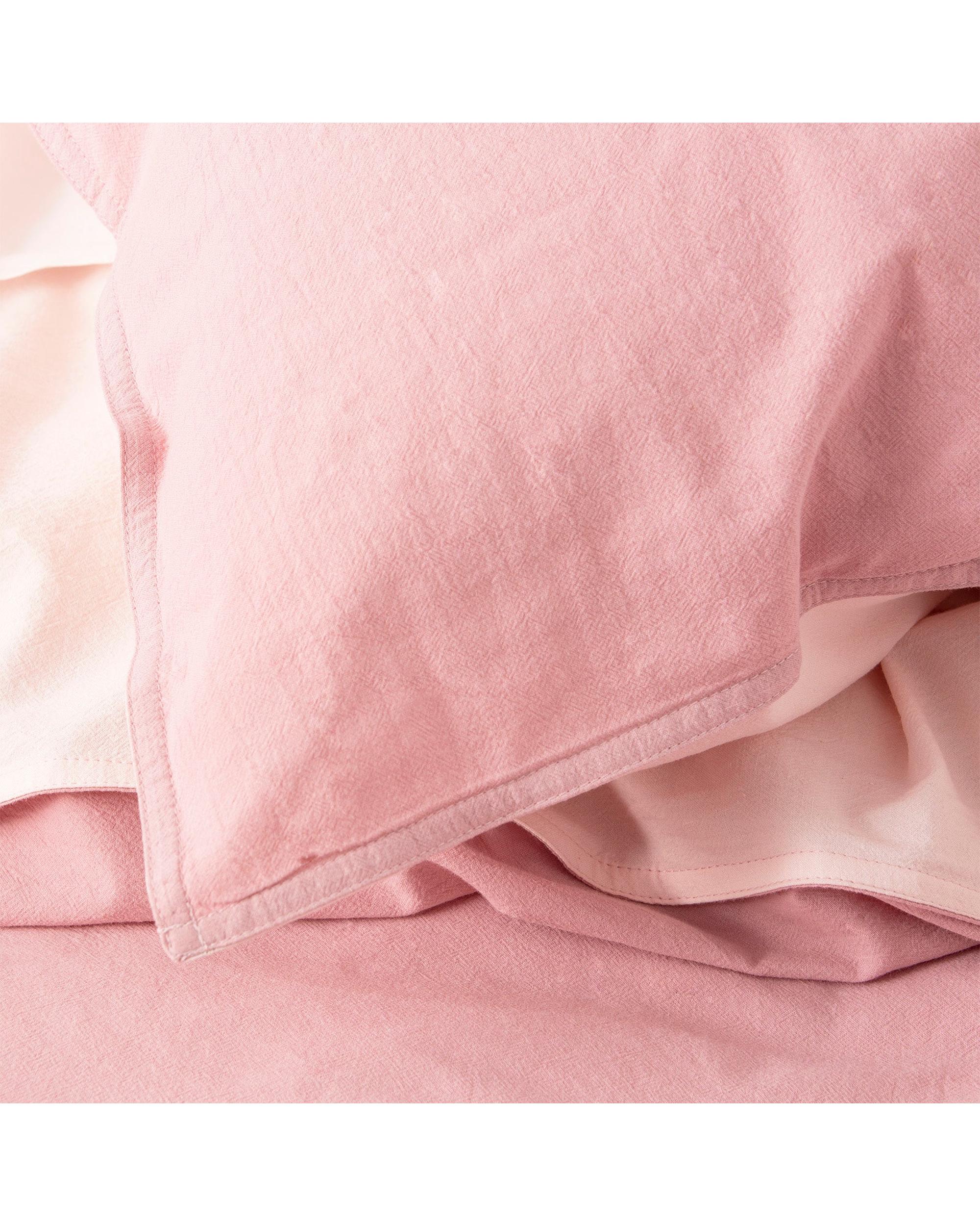 Renee Taylor Essentials Vintage stone washed reversible Quilt Cover Set - Rose Renee Taylor