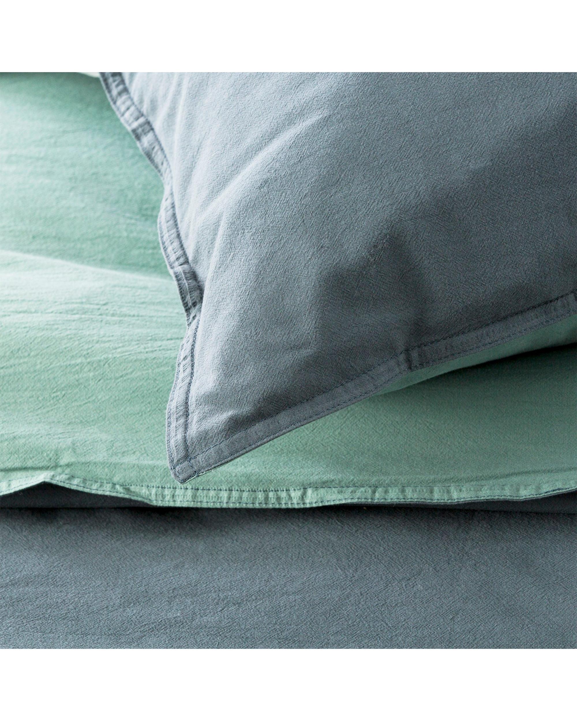 Renee Taylor Essentials Vintage stone washed reversible Quilt Cover Set - Mineral Renee Taylor