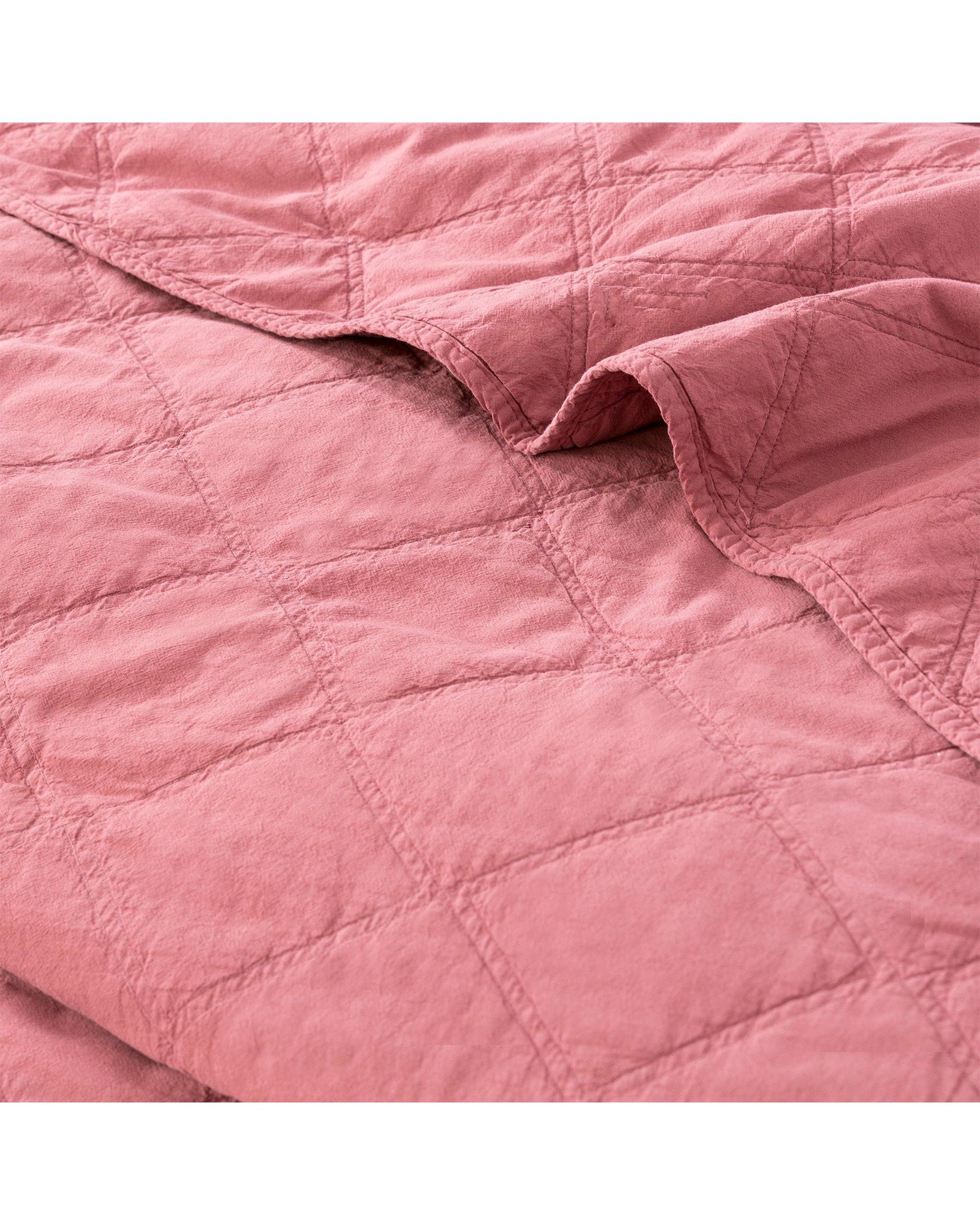 Renee Taylor Attwood Vintage Stone Washed Cotton Quilted Coverlet Set - Rose Renee Taylor
