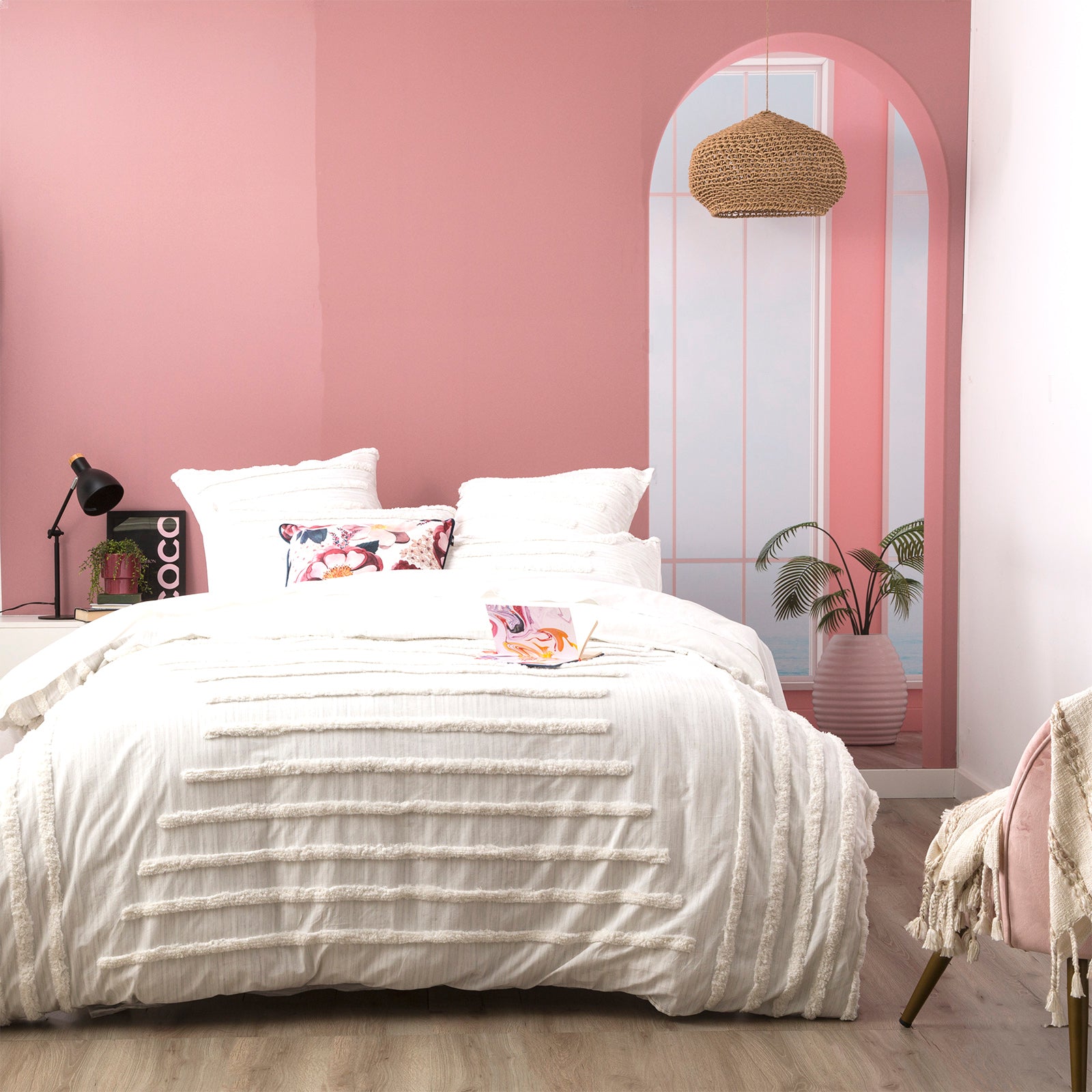 Renee Taylor Classic Cotton Vintage washed Tufted Quilt Cover Set - White Renee Taylor