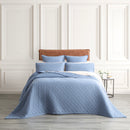 Renee Taylor Cavallo Stone washed French Linen Quilted Bed Coverlet Set - Denim Renee Taylor
