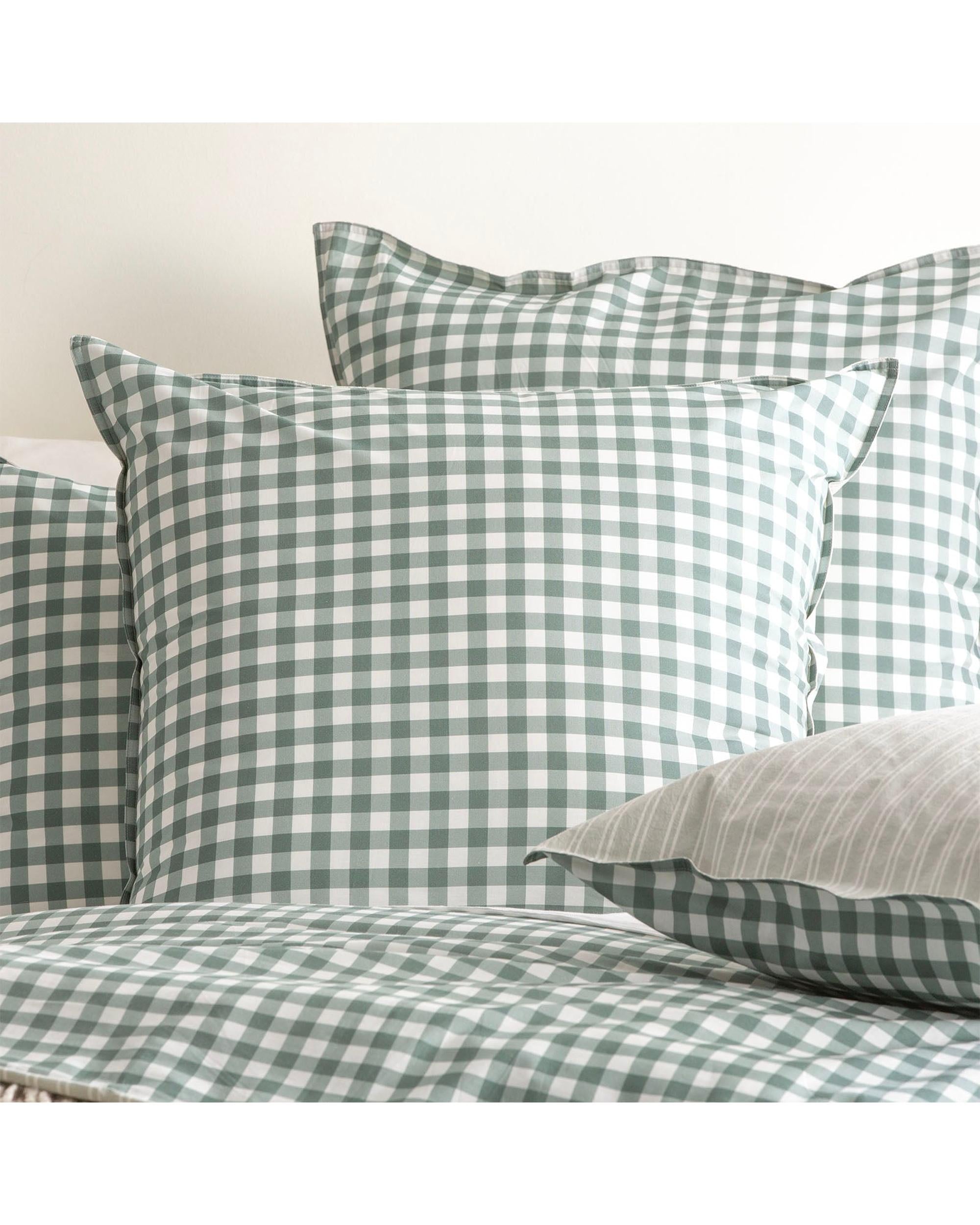 Renee Taylor Alison Yarn Dyed Cotton Reversible Quilt cover sets - Forest Renee Taylor