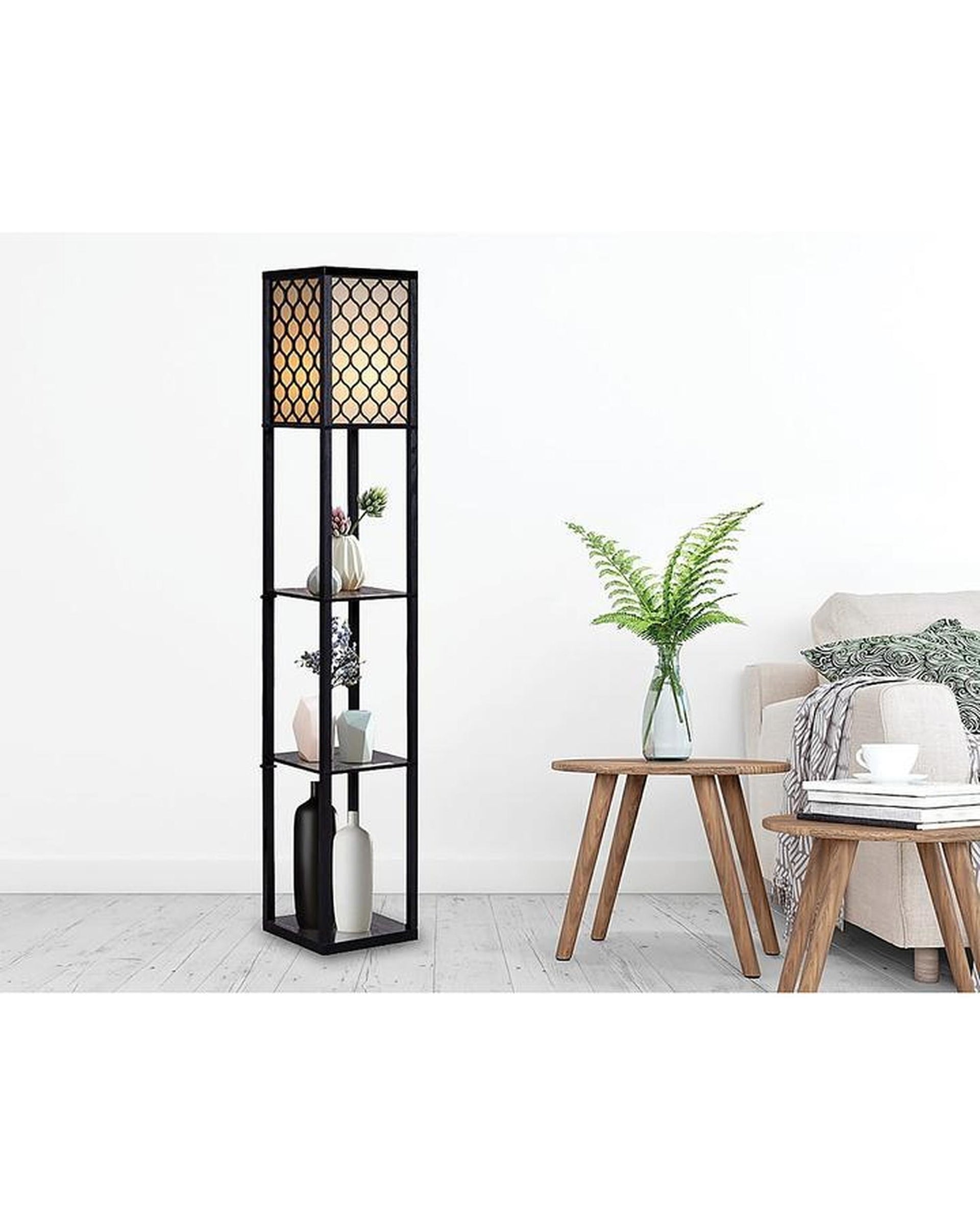 Shelf Floor Lamp - Shade Diffused Light Source with Open-Box Shelves - Type B Palermo
