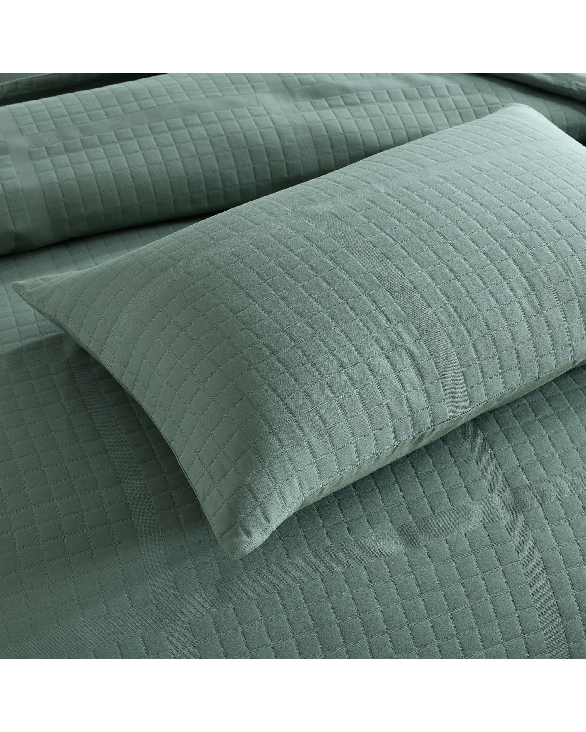 Bianca Bedding JASPER QUILT COVER SET GREEN Bianca Bedding