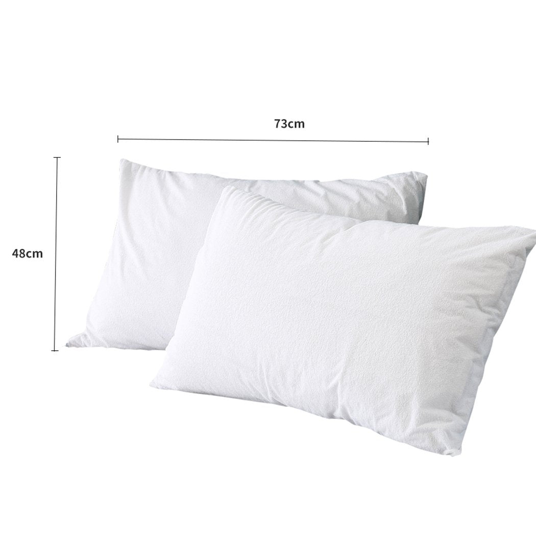 Pillow Protector Pillowcase Cases Cover Terry Cotton Soft Standard x2 Dreamz