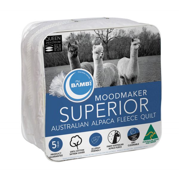 My Bambi Moodmaker Superior ALPACA WOOL 300GSM Quilt - LIGHT LOFT My Bambi