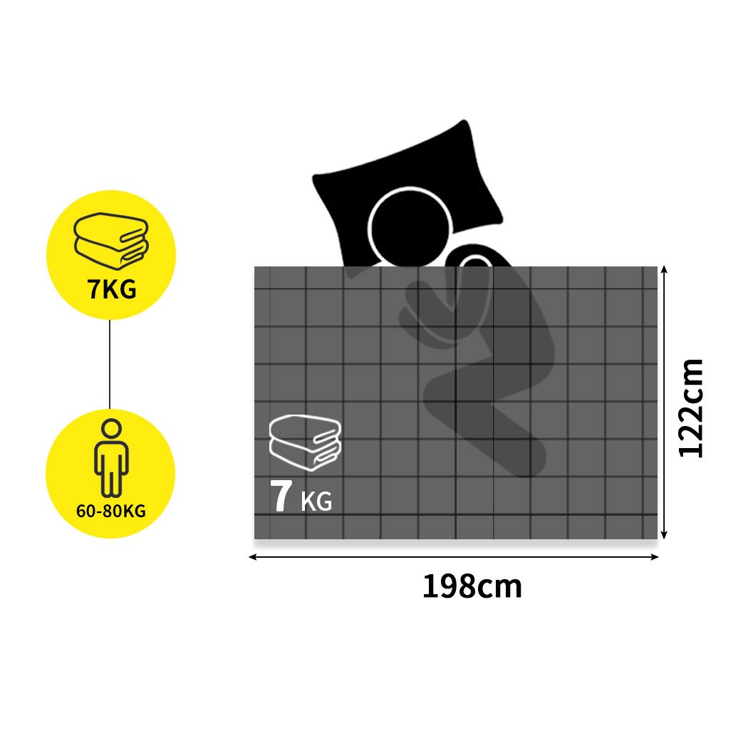 Weighted Blanket Heavy Gravity Deep Relax Ultra Soft 7KG Adults Grey Dreamz