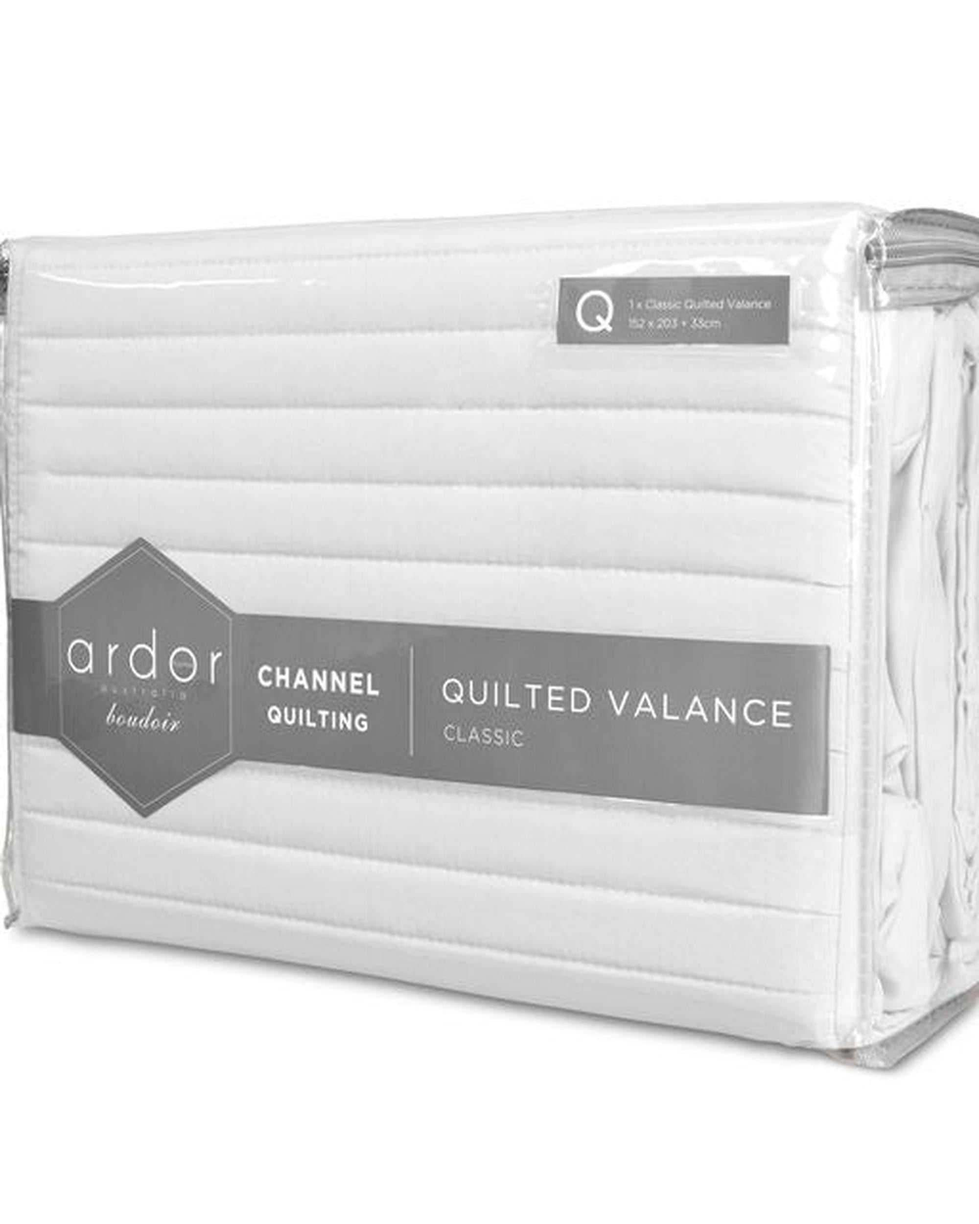 Ardor Boudoir Quilted Valance - White Ardor Bedding