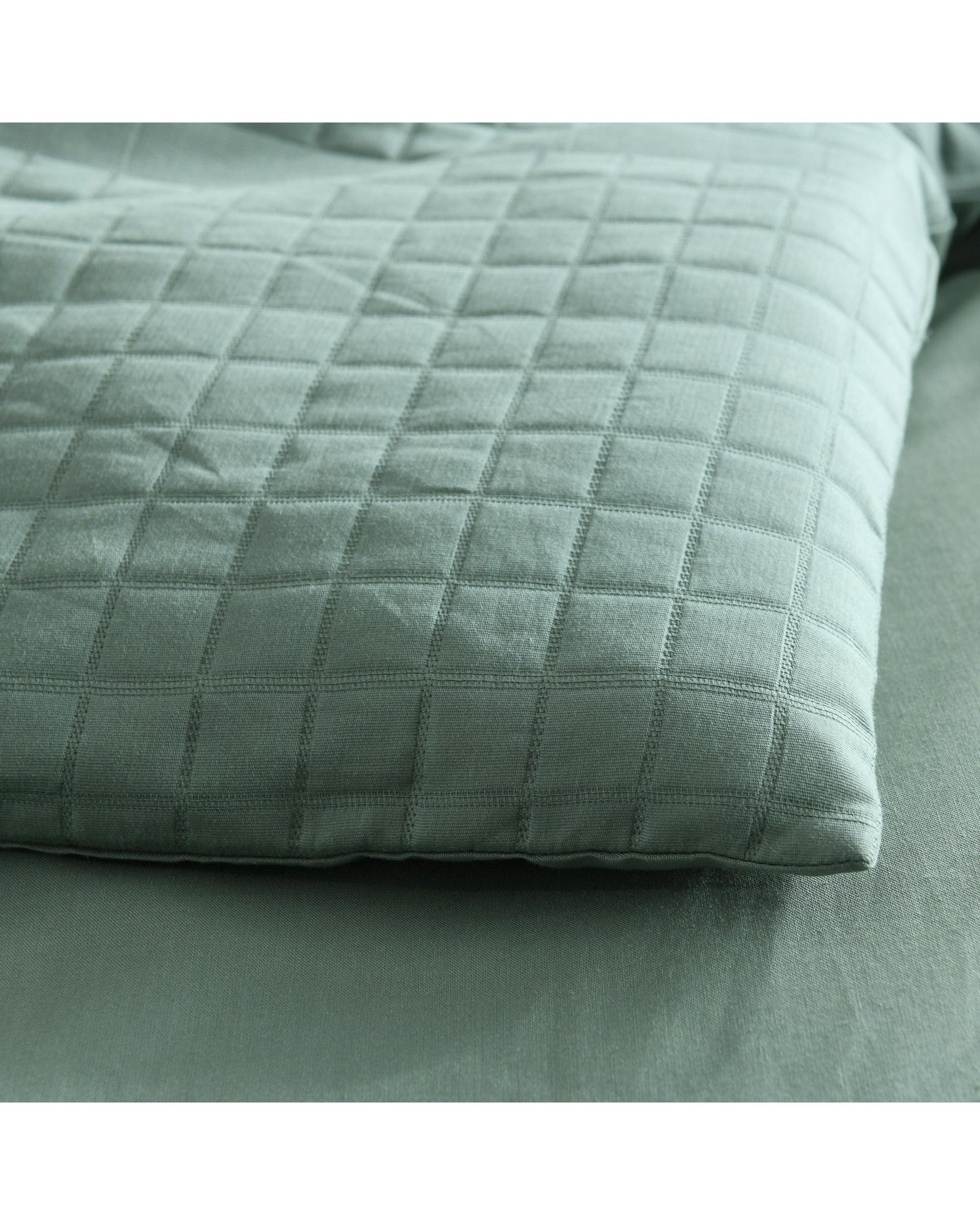 Bianca Bedding JASPER QUILT COVER SET GREEN Bianca Bedding