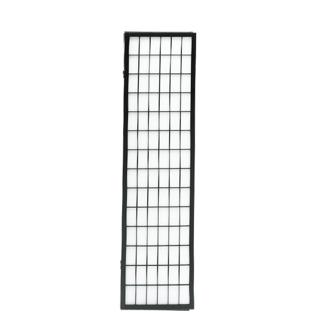6 Panel Free Standing Foldable  Room Divider Privacy Screen Black Frame Levede