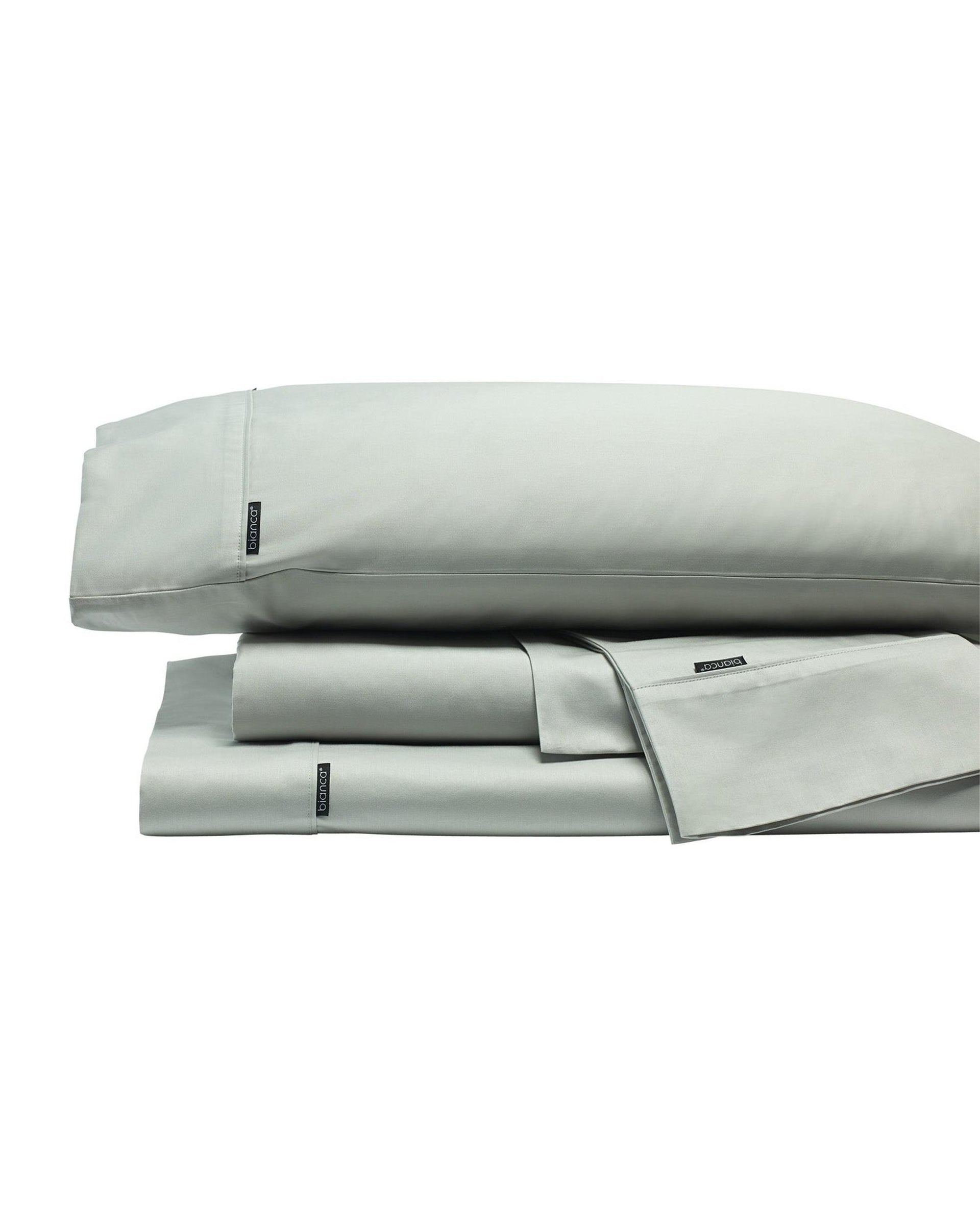 Bianca KINGSTON 500 THREAD COUNT COTTON SATEEN SHEET SETS SILVER Bianca Bedding