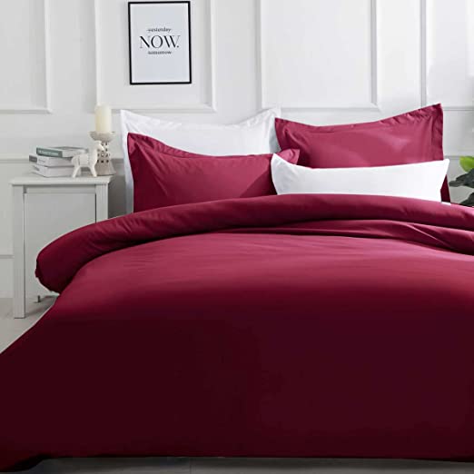 Luxton Pure Soft Quilt Cover Set - Burgundy Colour Luxton