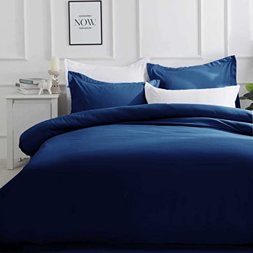 Luxton Pure Soft Quilt Cover Set - Navy Colour Luxton