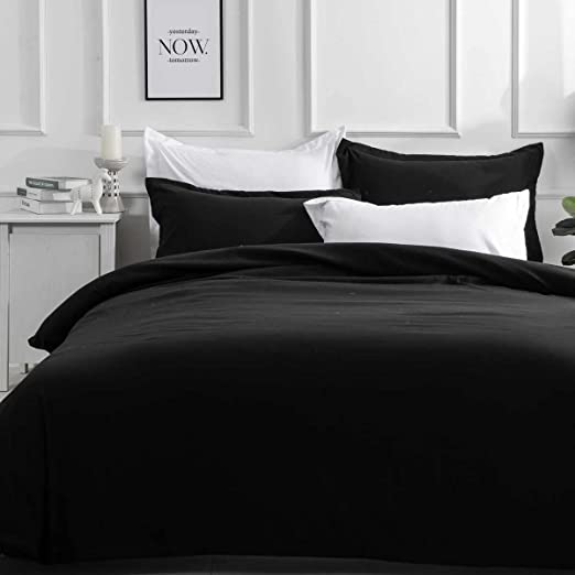 Luxton Pure Soft Quilt Cover Set - Black Colour Luxton