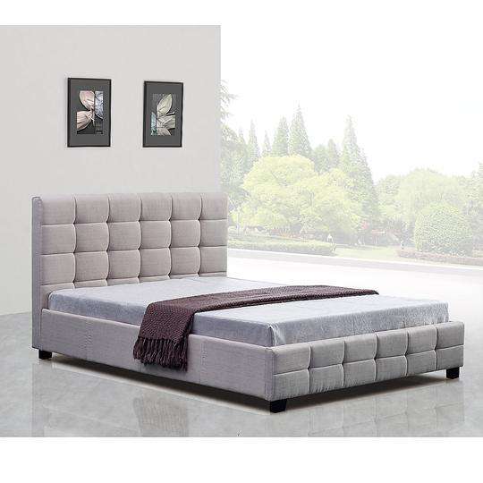 Linen Fabric Deluxe Bed Frame - 2 Colours Palermo