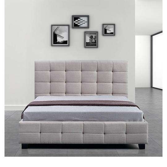 Linen Fabric Deluxe Bed Frame - 2 Colours Palermo