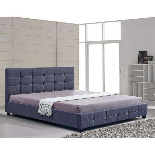 Linen Fabric Deluxe Bed Frame - 2 Colours Palermo
