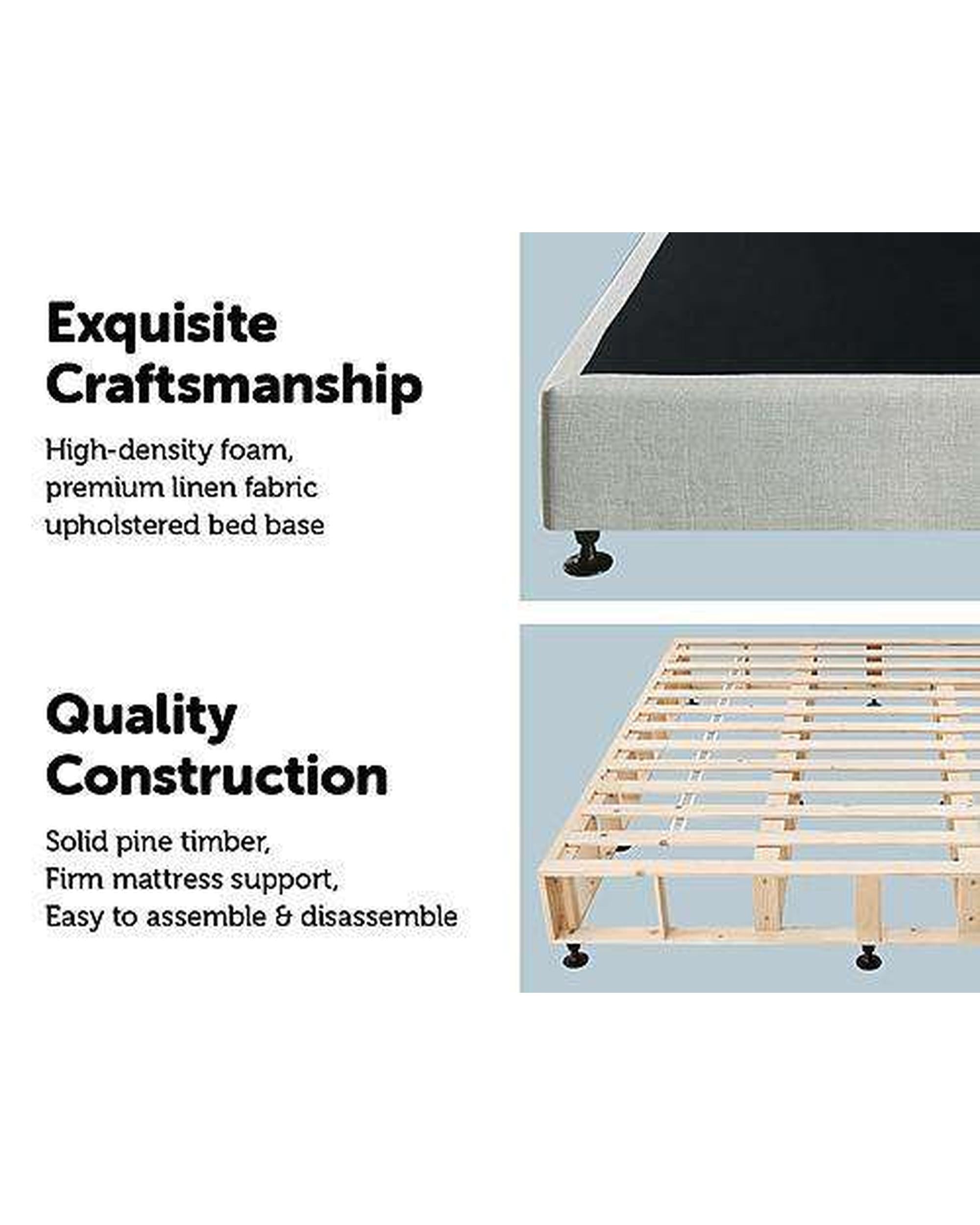 Mattress Base - Platinum Light Grey Palermo