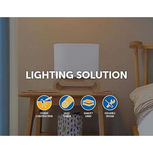 Contemporary Wooden Bedside Lamp Palermo