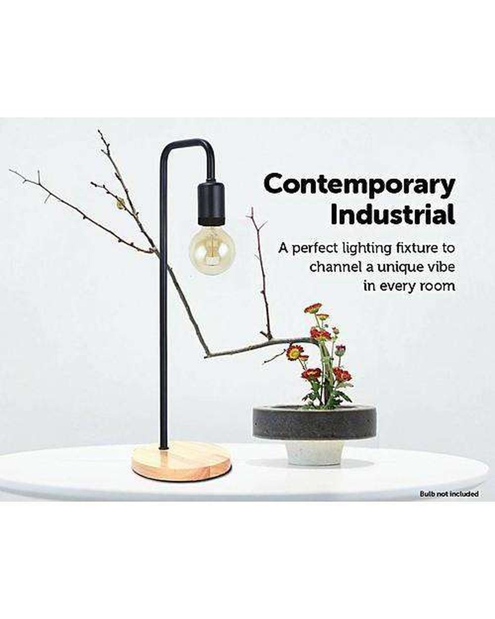 Industrial Timber Bedside Lamp Palermo