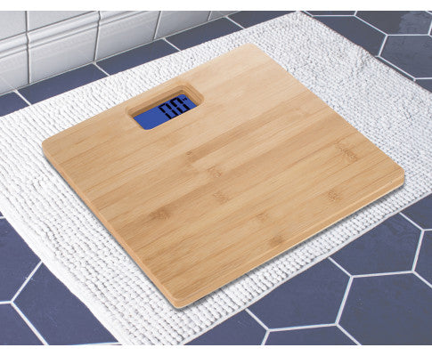 180KG Bamboo Natural Personal Digital Bathroom Scale Big Bedding Australia