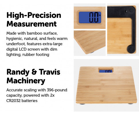 180KG Bamboo Natural Personal Digital Bathroom Scale Big Bedding Australia