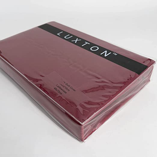 Luxton Pure Soft Quilt Cover Set - Burgundy Colour Luxton
