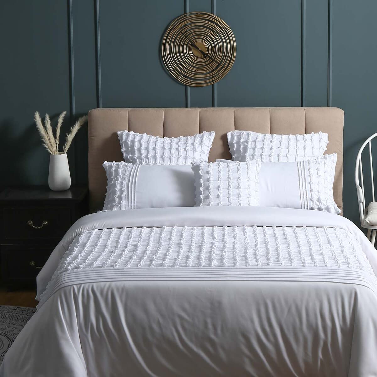 Luxton Lattice Emroidery  White Quilt Cover Set Luxton