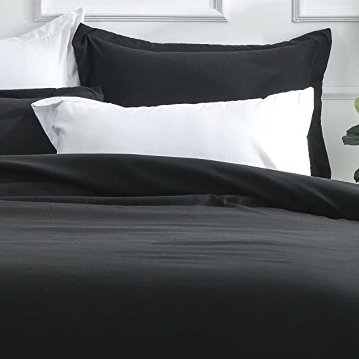 Luxton Pure Soft Quilt Cover Set - Black Colour Luxton