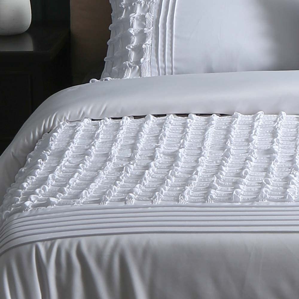 Luxton Lattice Emroidery  White Quilt Cover Set Luxton