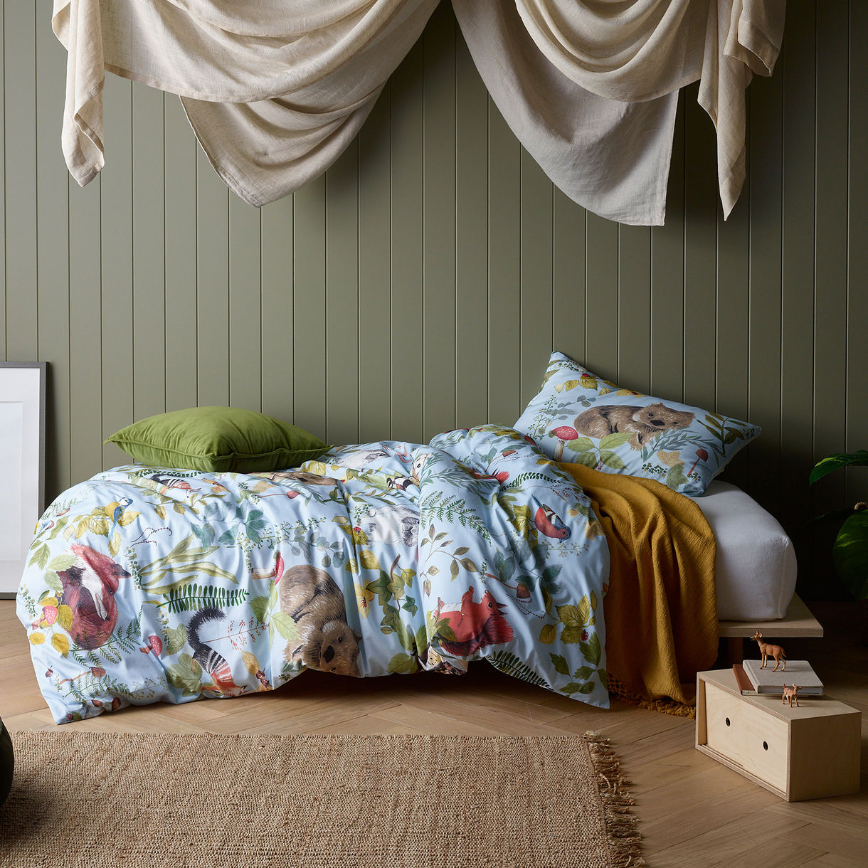 Happy Kids Ironbark Printed Cotton Quilt Cover Set Happy Kids Bedding